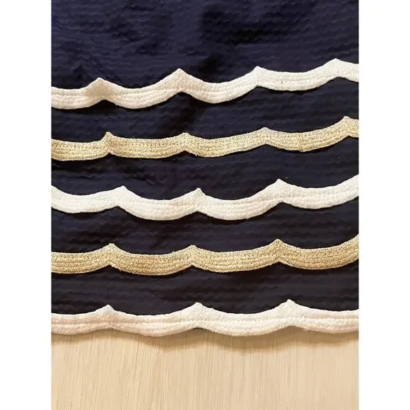 Lilly Pulitzer Tylar One Shoulder Scallop Mini Dress Navy Size 4 - Picture 5 of 13